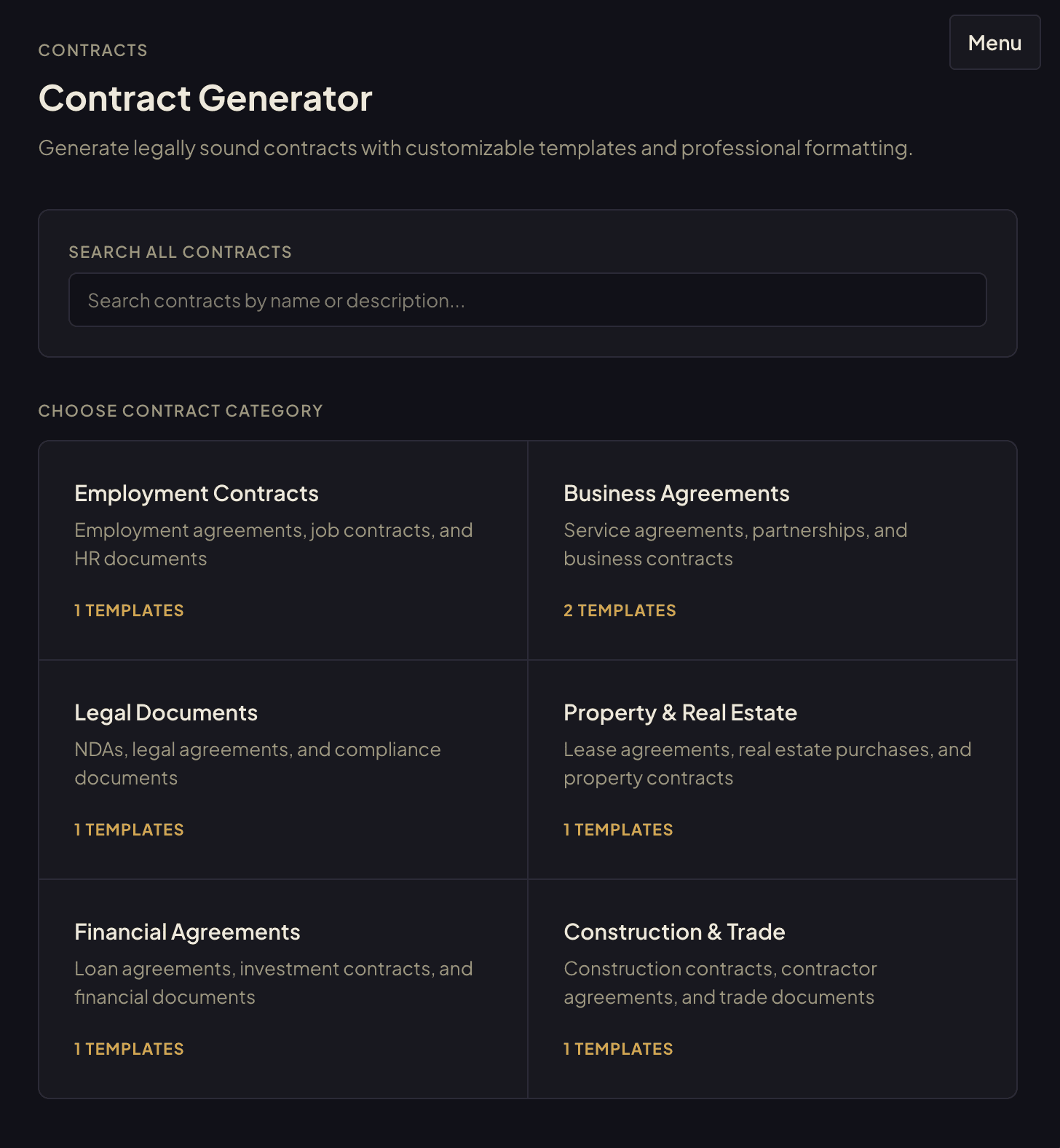 Contracts — Send binding agreements in under 60 seconds